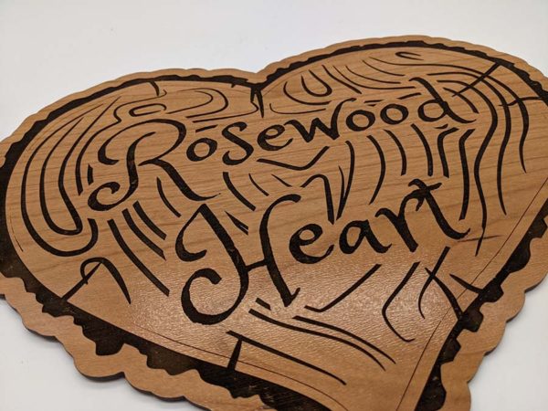 Rosewood Heart Wall Sign - Image 3